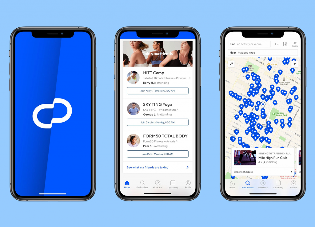 Fitness workout app like classpass